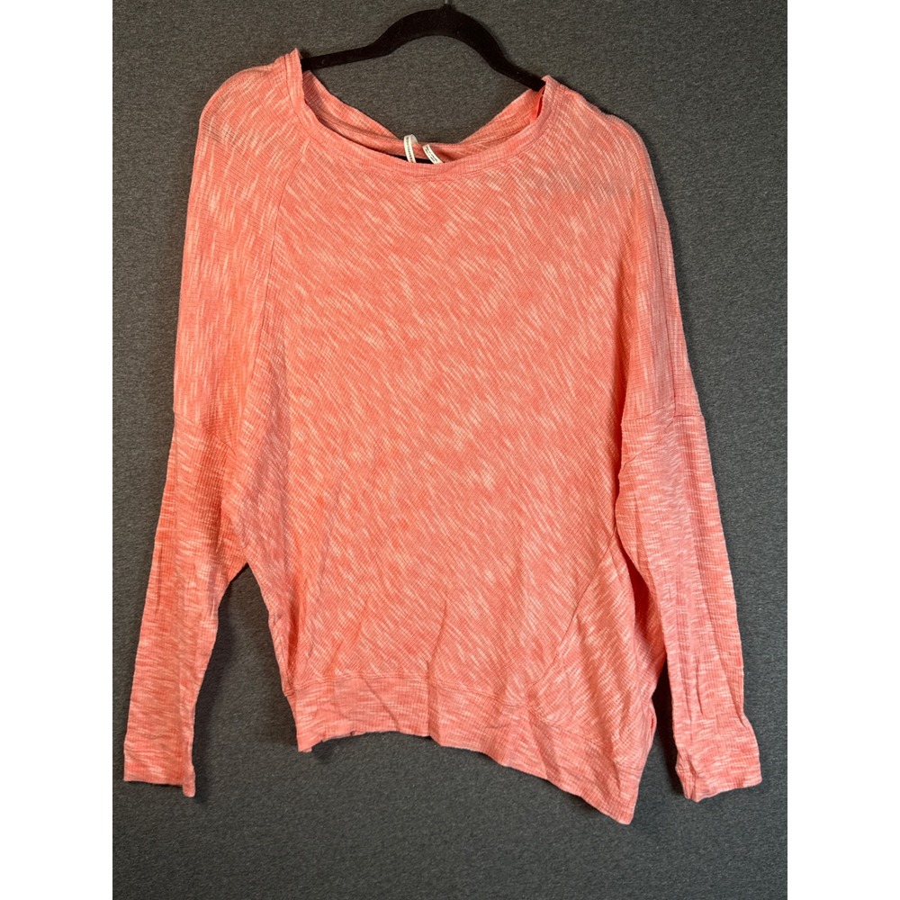 Anthropologie Coral White Space Dye Cotton Asymmetrical Pullover Top Small Boho